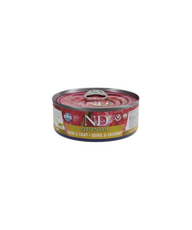 N&D QUINOA CAT SKIN COAT CODORNIZ 24X80G