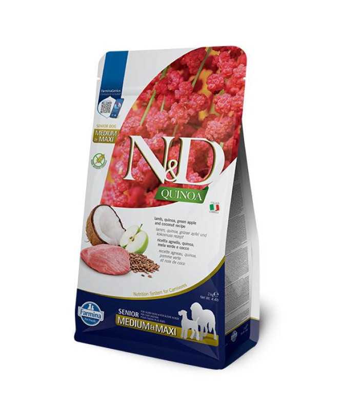 N&D QUINOA DOG SENIOR MEDIUM MAXI CORDERO 2KG